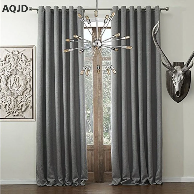 

Coffe Solid Faux Linen Classic Room Darkening Curtain Draperies With Multi Size Custom Window Treatment for Living Room YM-6-00