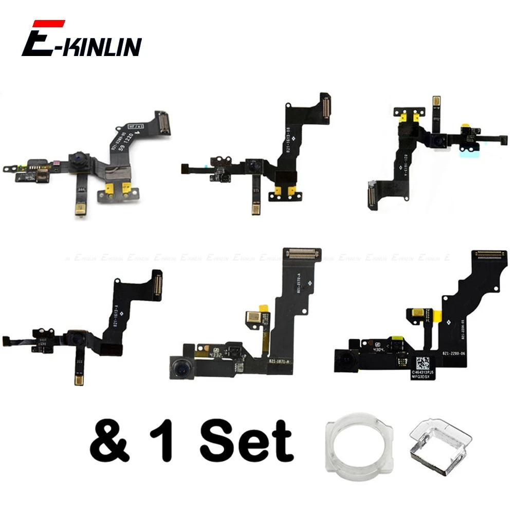 

NEW Front Camera Ring Holder For iPhone 4 4S 5 5S 5C SE 6S 6 Plus Front Facing Camera Lens Light Proximity Sensor Flex Cable
