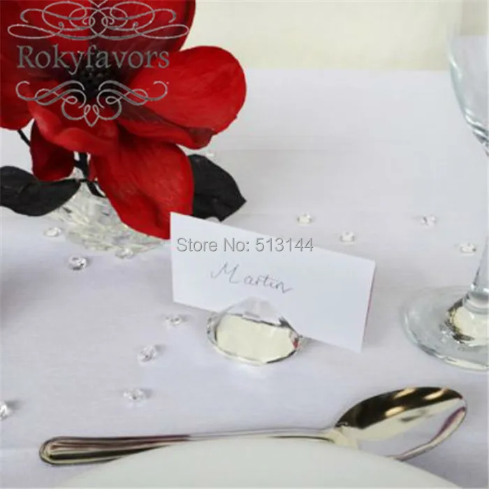 50pcs Crystal Diamond Place Card Holder Wedding Decoration Favors Event Table Photo Holder