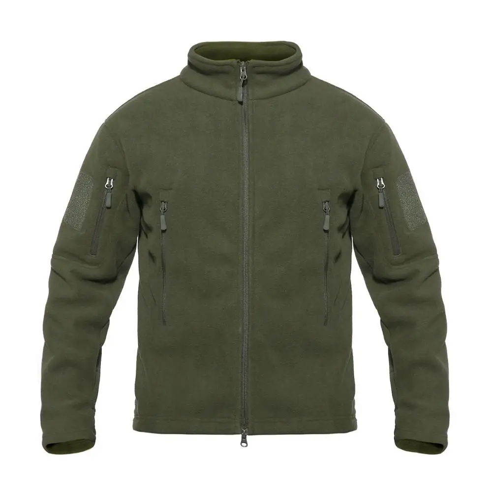 TAD пальто со стоячим воротником, Мужская утолщенная теплая Военная армейская флисовая куртка с несколькими карманами, мужская куртка Polartec, повседневная женская одежда - Цвет: Зеленый