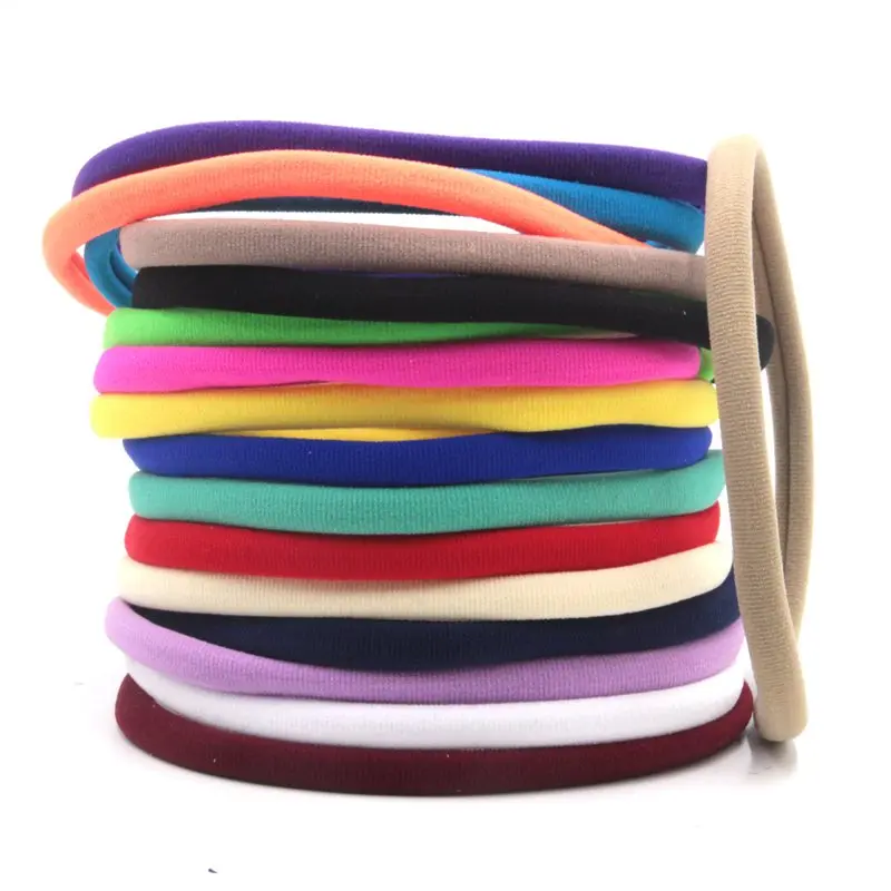 

100pcs/lot 2017 New Arrival Solid FOE Elastic Nylon Headband with strip, Headbands,Girls and Kids Hairband Hair Accessories NNH3