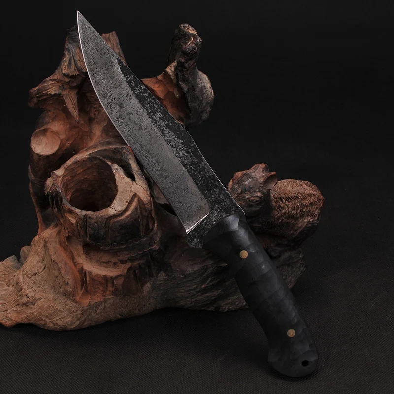 

Chinese Short Sword Hunting Knife Fully Handmade Spring Steel very sharp Full tang blade Collecation Functional Sword Hom Decor