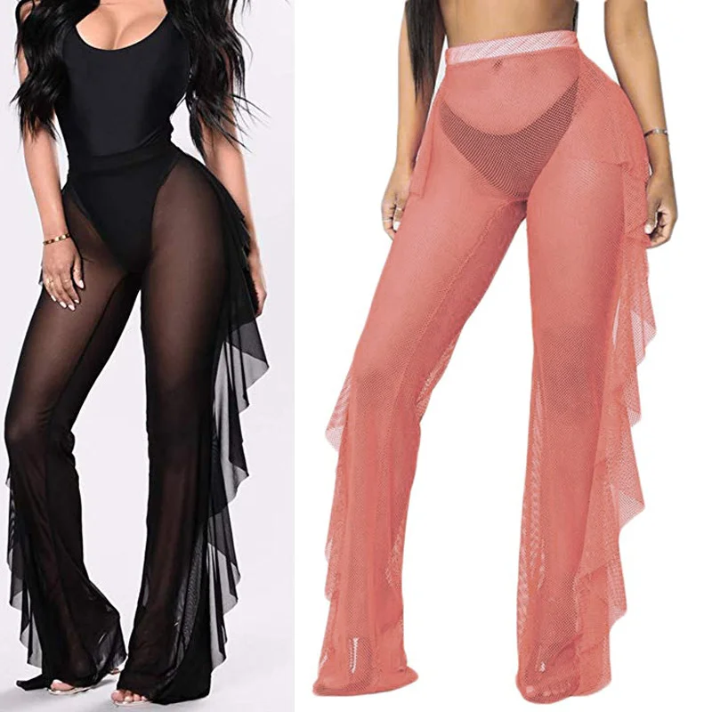 sheer swim pants cover up