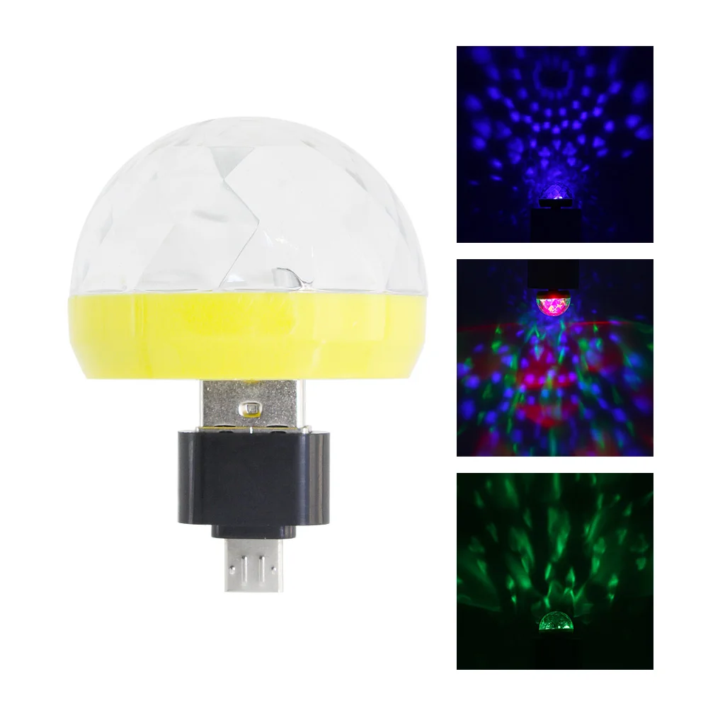 

Mini 4 LED Disco Ball USB Stage Light RGB Stage Decoration Projector Rotating Mirror Ball For Party Holiday