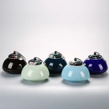 Цветные глянцевые керамическая банка коробки Уплотнение цилиндра чайная канистра хранение чая комоды