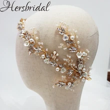 Украшенные цветами свадебные заколки для волос Стразы и кристалл головной убор Свадебные ручной работы аксессуары для волос невесты ювелирные изделия для подружки невесты
