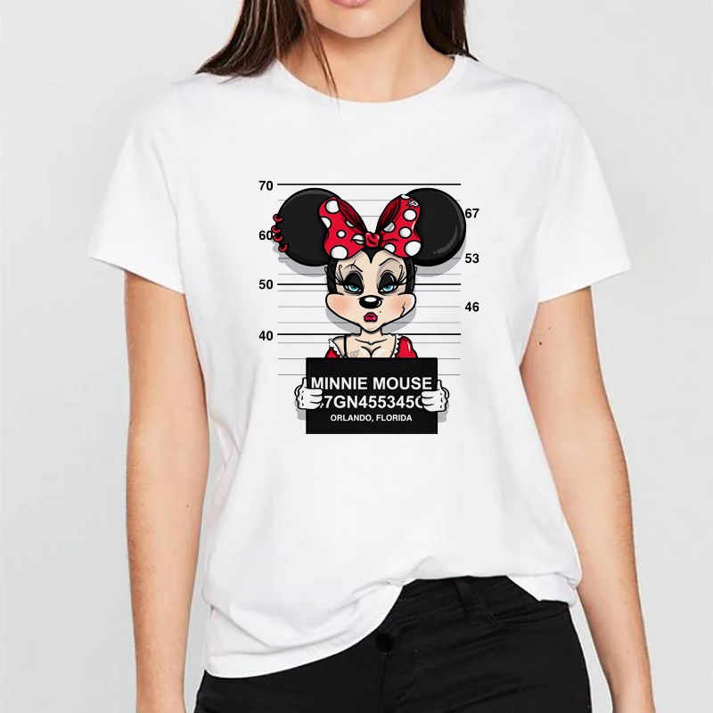 Camiseta Mujer Harajuku футболка для женщин 2019 Одежда корейский Bad Минни Графический футболки для девочек плюс размеры футболка Femme уличная