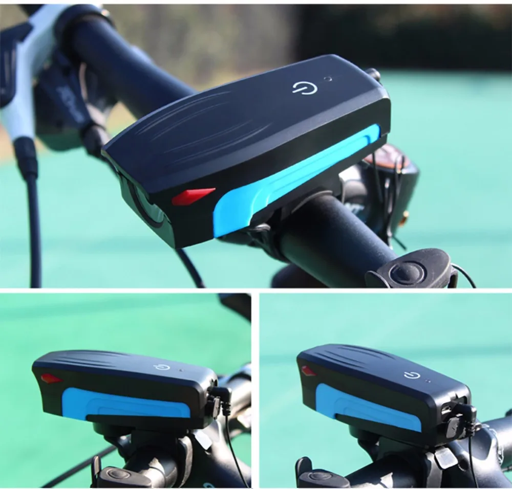 Perfect WEST BIKING Bicycle Front Light USB Lamp Bike 2000mAh 5 Modes Light For Bicycle Headlight Led Rechargeable With 130 db Speaker 17