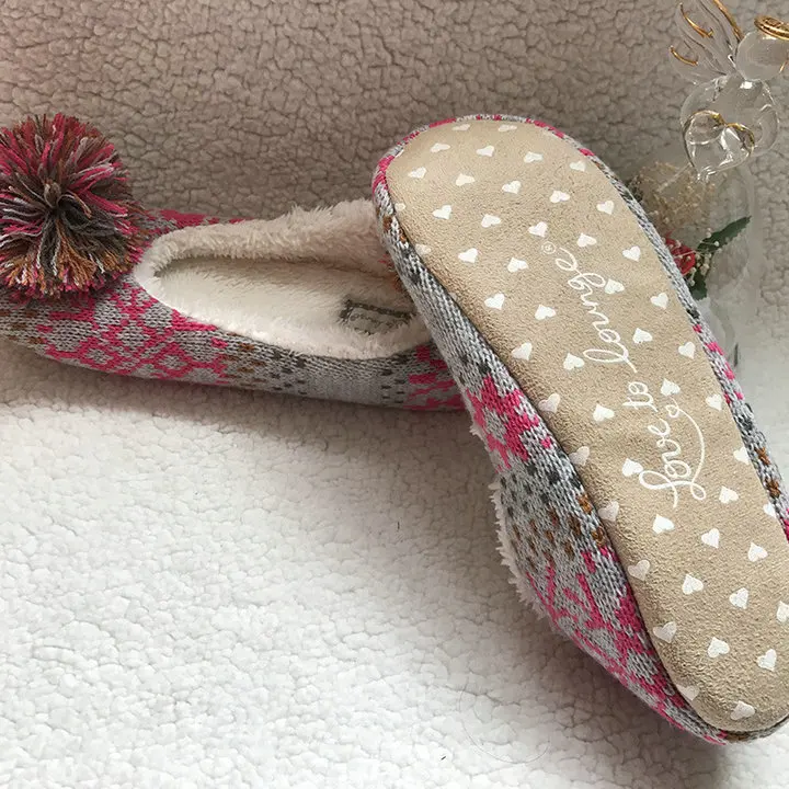 Women's Comfort House Indoor Slippers Home Winter Warm Cotton Texitle knit home adult plush slippers ladies Shoes Sandals (4)