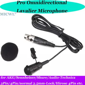 

MICWL Pro Wireless Lavalier Clip Lapel Microphone for Sennheiser AKG Shure Audio-Technica Beltpack 3Pin 4Pin 3.5mm