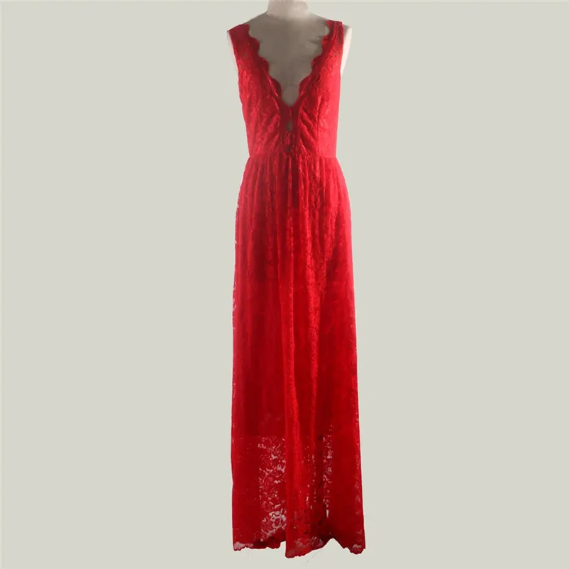 Sexy Womens Sleeveless V-Neck Lace Hollow Out Cocktail Prom Gown party Dress formal dress women elegant dress female N05#N (1)