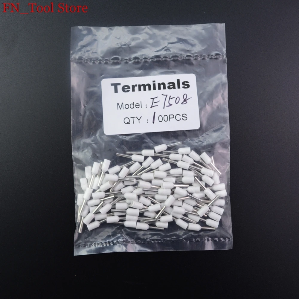 E7508 100 шт. изоляционные трубки изолированные клеммы 0.75mm2 кабель провода Разъем изоляции обжимной разъем