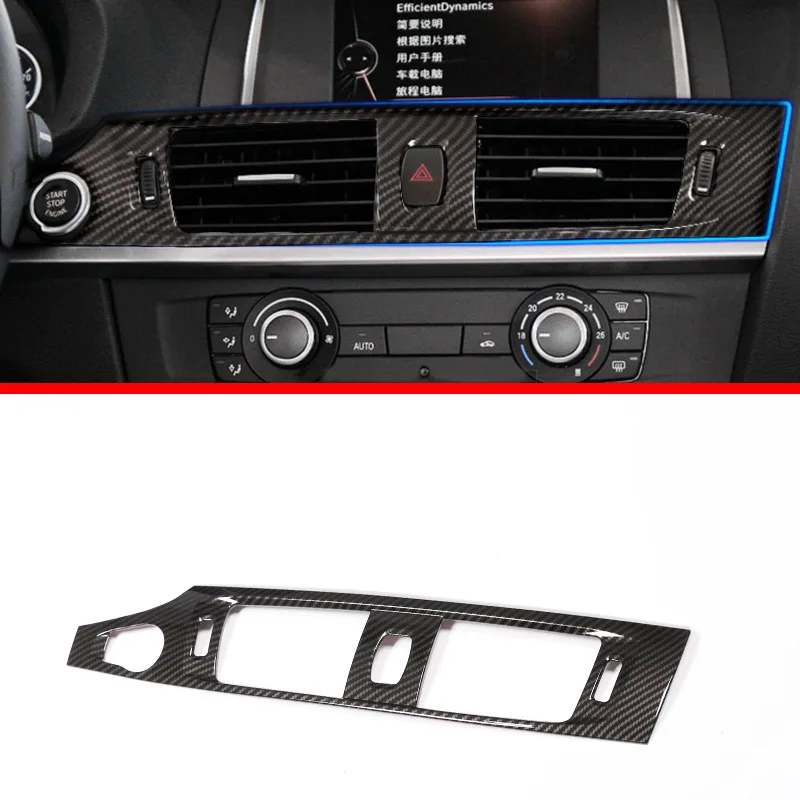 Carbon For BMW X3 F25 2011-2017 X4 F26 2014-2017 Car-styling ABS Chrome Center Console Air Conditioning Outlet Vent Frame Trim car styling stainless steel interior trim air conditioning cd control panel decoration cover for bmw x3 f25 x4 f26 accessories