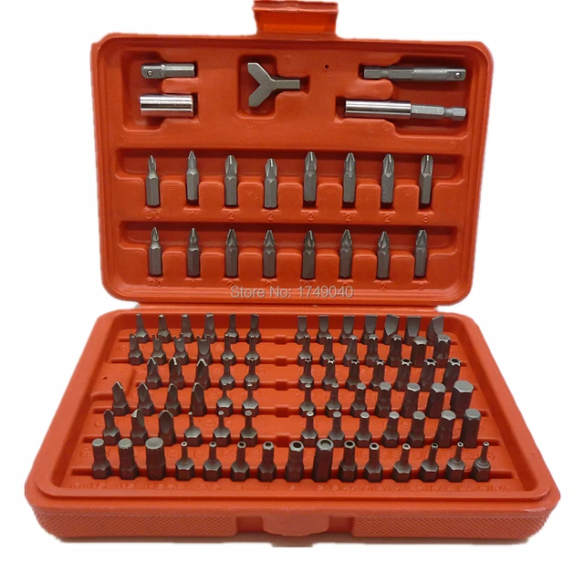 100pcs Screwdriver Security Bit Set Nut Driver Holder Tamper Proof Slotted Hex Key
