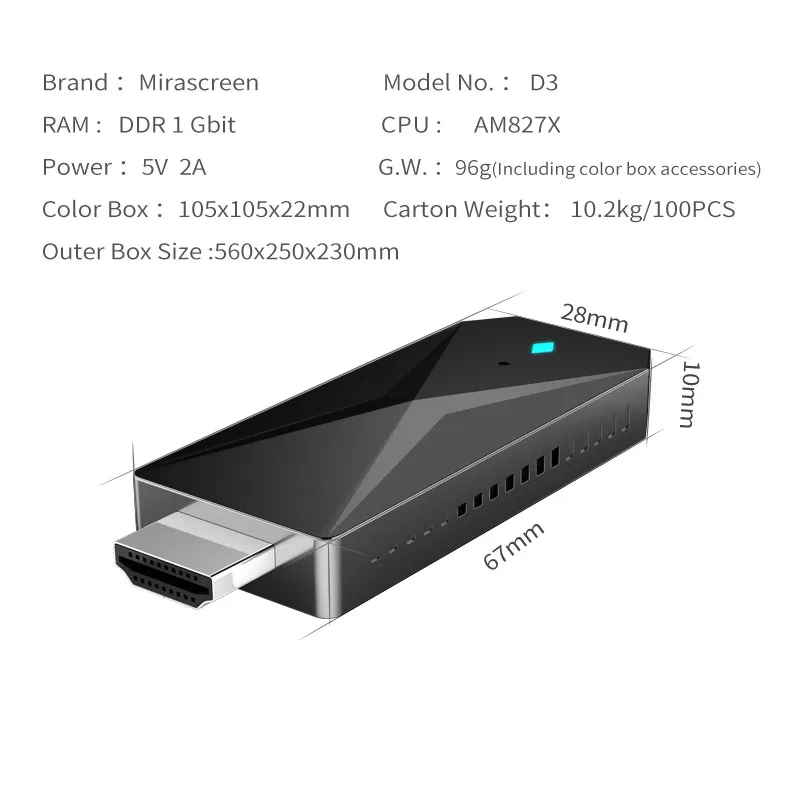 Mirascreen D3 Wifi 2,4G/5G Дисплей ТВ ключ 4K Miracast Airplay отзеркаливание DLNA к Hdtv для телефона Ios Android Crome Cast