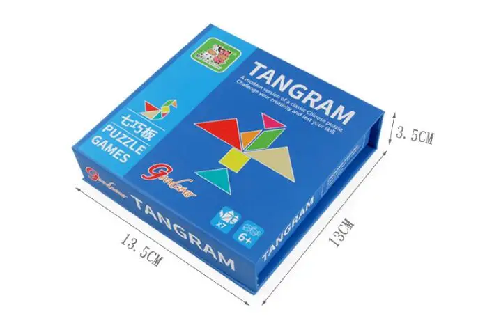 Классическая деревянная головоломка-головоломка Tangram, Детская креативная логическая обучающая Развивающая игра, игрушки, Подарочная коробка для детей