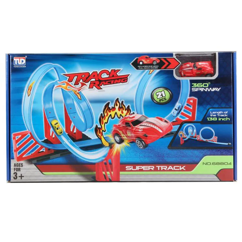 

21pcs/Set Flexible Super Track Cars Toy with 1 Cars 360 Spinway Assembly Slot Vehicle Playsets Railway Toys Set For Children