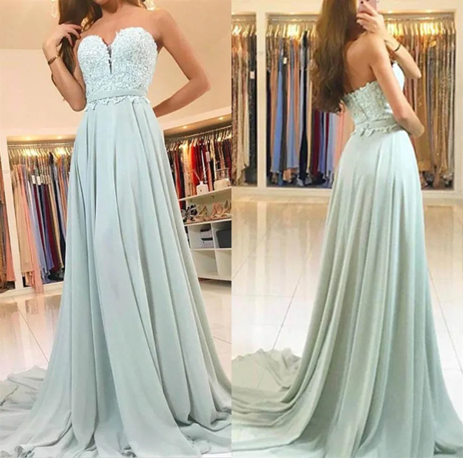

2019 Sage Green Sweetheart Evening Dresses Long Simple Backless Appliques Evening Gowns for Women Custom Make Plus Size Dress