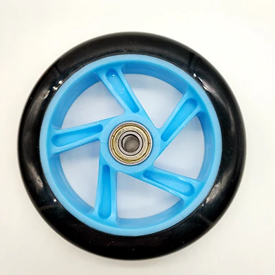 Скутер колеса 120*24 мм PU колеса 2 шт./лот - Цвет: blue 2 pcs