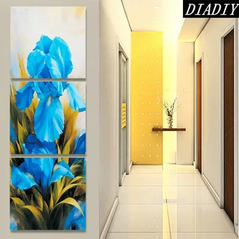 

2017 Diamond Embroidery 5D DIY Diamond Painting 3PCS orchid Vio flower orchid 5d Diamond Painting Cross Stitch Rhinestone Mosaic