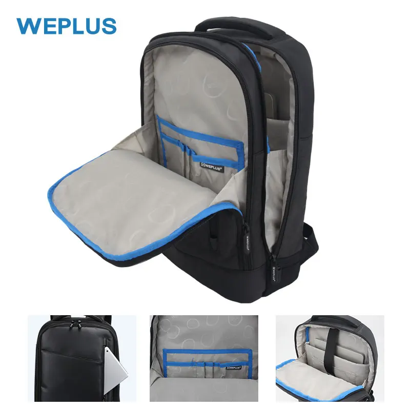Кожаный рюкзак WEPLUS для ноутбука дорожная сумка с защитой от кражи школьный ранец