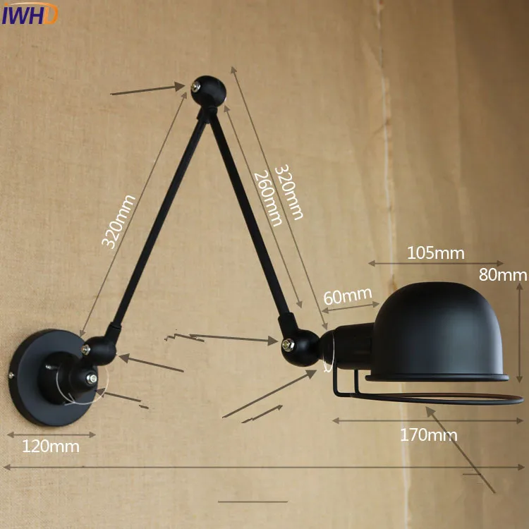 IWHD Белый Регулируемый поворотный длинный кронштейн светодиодный настенный светильник Современный домашний внутренний светильник Wandlamp светодиодный светильник для лестницы Настенные светильники - Цвет абажура: 1