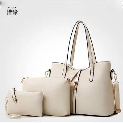 

XIYUAN BRAND New 3 Pcs/ Set Women Handbags PU Leather lady Totes Bag Ladies Designs Bag Handbag+Messenger Bag+Purse Business Bag