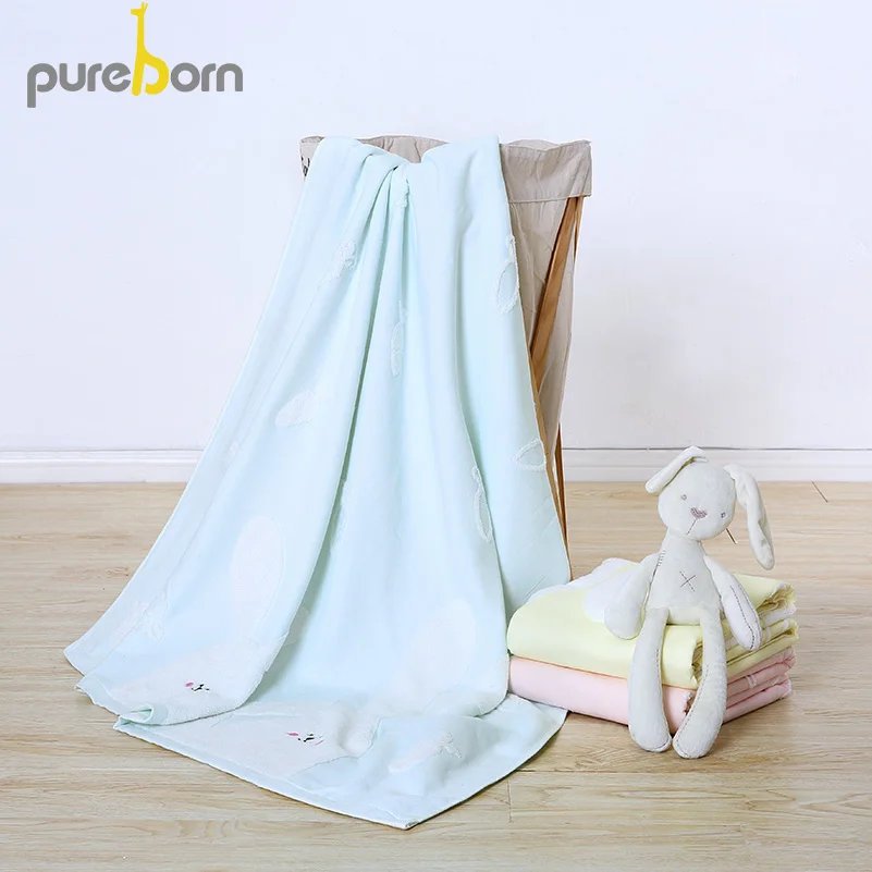 Детское полотенце для купания Pureborn пляжное сушки кроликов детское новорожденных