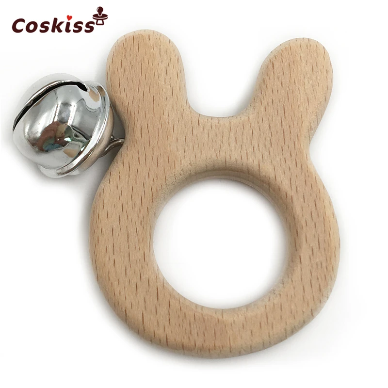 Handgemachte organische Buche Holz Tier Ring Baby Teether Spielzeug