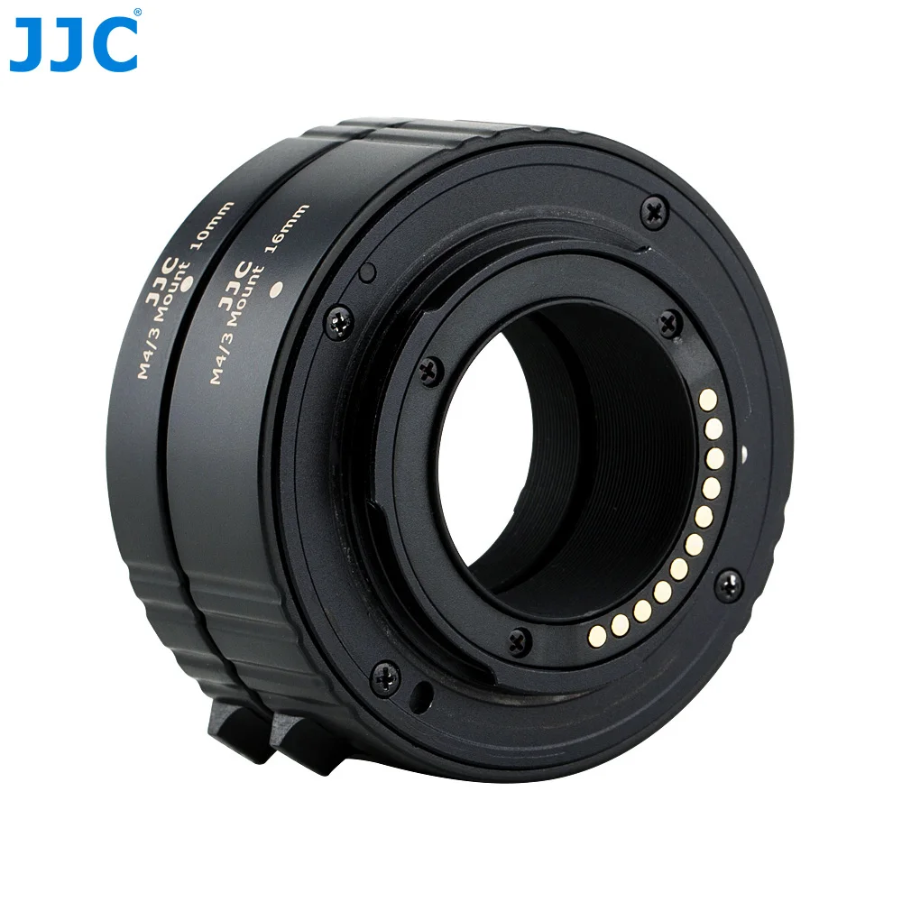 JJC AET-M43S(II) 10 мм/16 мм автоматическая удлинительная трубка для Olympus/Panasonic M4/3 крепление с крышкой корпуса камеры/крышка заднего объектива