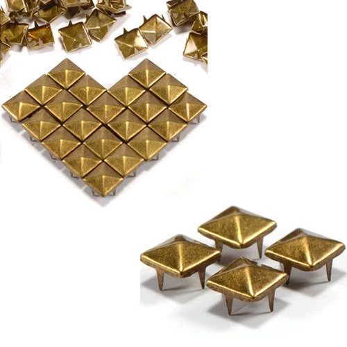 

Promotion! 100pcs Claw nails punk Rivets Studs square bronze pyramid