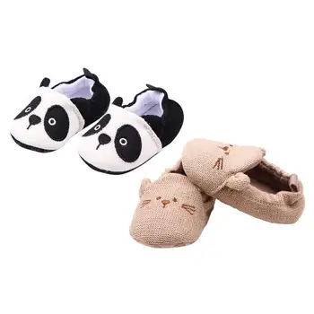 

Baby Girls Shoes First Walkers Newborn Baby Moccasins Soft Boy Girl Cartoon Knit Panda Bear Soft Soled Non-slip Footwear Shoes