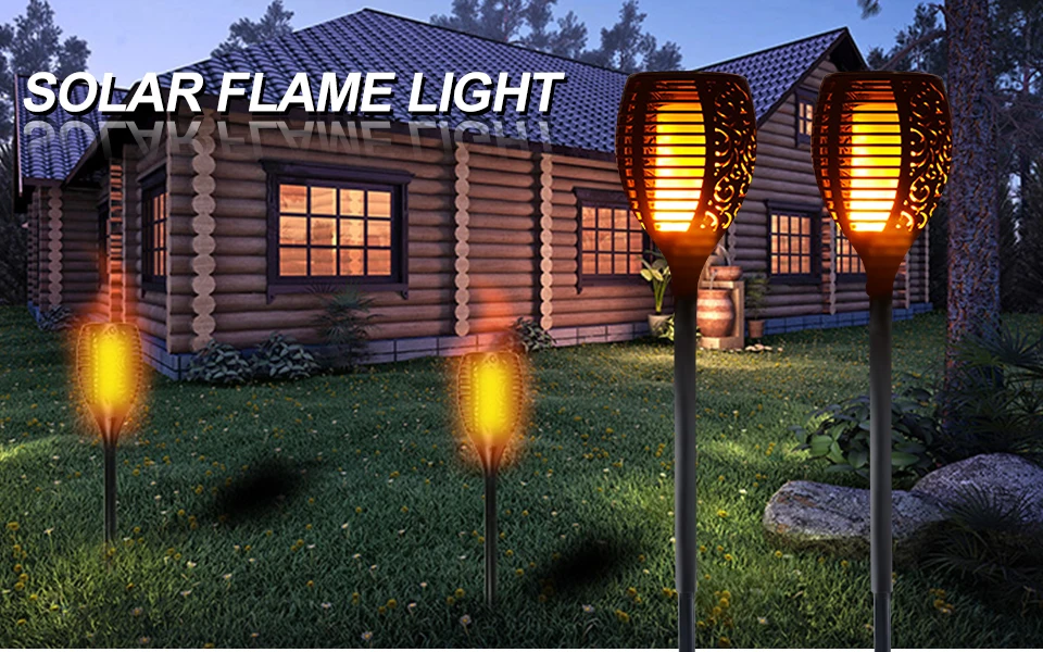 New Solar Flame led fire effect Lawn Lamps Led Torch Light Realistic Flicker Flame Light Waterproof Outdoor Holiday Garden Decor (1)