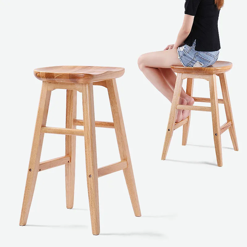Us 110 22 12 Off Solid Wood Bar Stool American Modern Minimalist Front Desk Creative European Home High Chair In Us 110 22 12 Off Solid Wood Bar Stool American Modern Minimalist Front Desk Creative European Home High Chair In