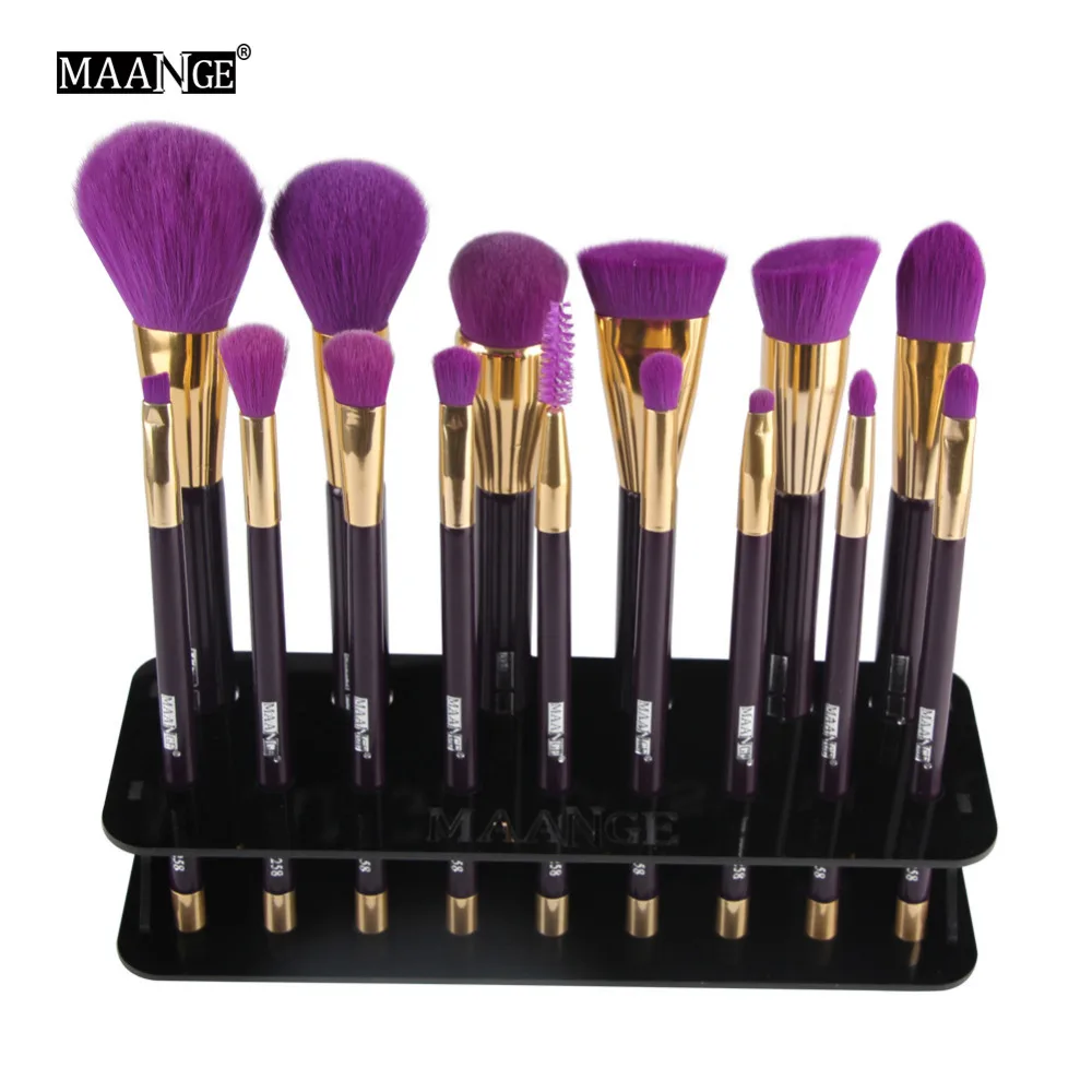 

MAANGE 1 Pcs Professional 15 Hole Square Makeup Brushes Tools Holder Drying Rack Organizer Cosmetic Shelf Make Up Tools