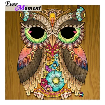 

Ever Moment Diamond Painting Picture Of Rhinestone Owl Flower Full Square Drill Decoration For Home Diamond Embroidery 3F1250