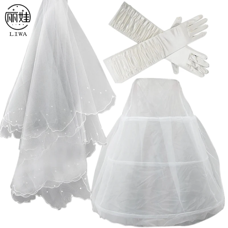 Свадебные аксессуары из трех частей для невесты свадебная вуаль с жемчугом