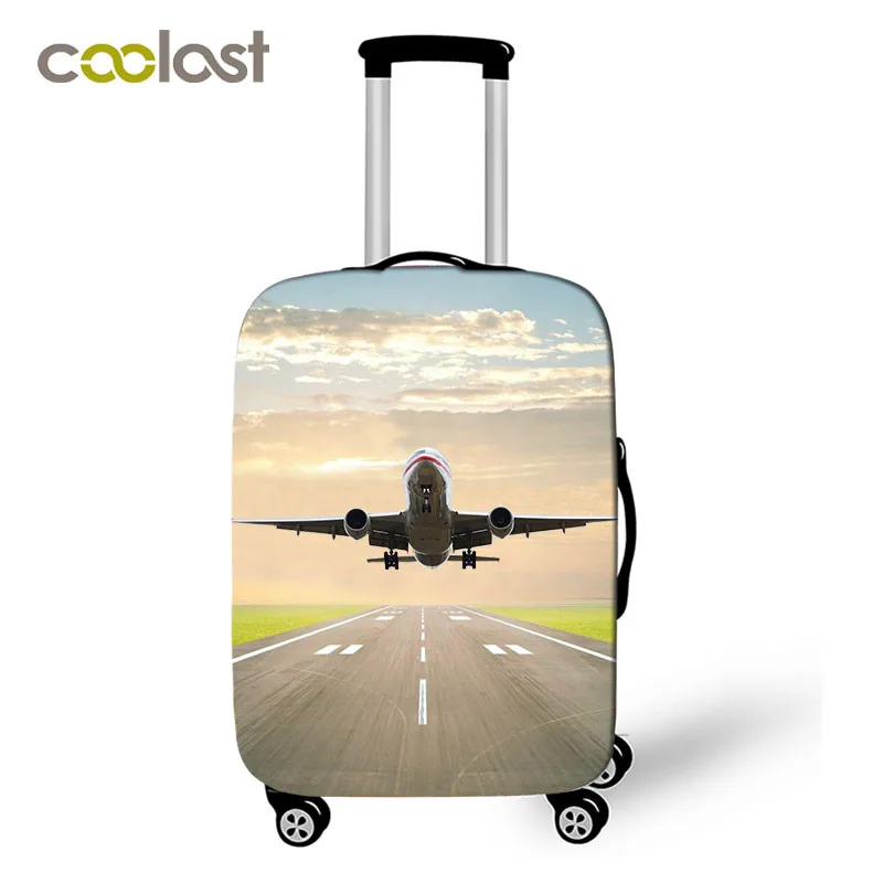 Cool Aircraft Travel Suitcase Covers Men Airplane Elastic Luggage