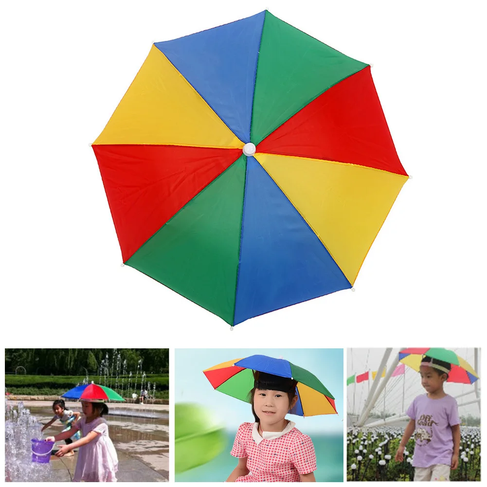 

Foldable Outdoor Fishing Cap Sport Umbrella Hat Hiking Beach Camping Headwear Rain Cap Head Hats Sunscreen Umbrellas