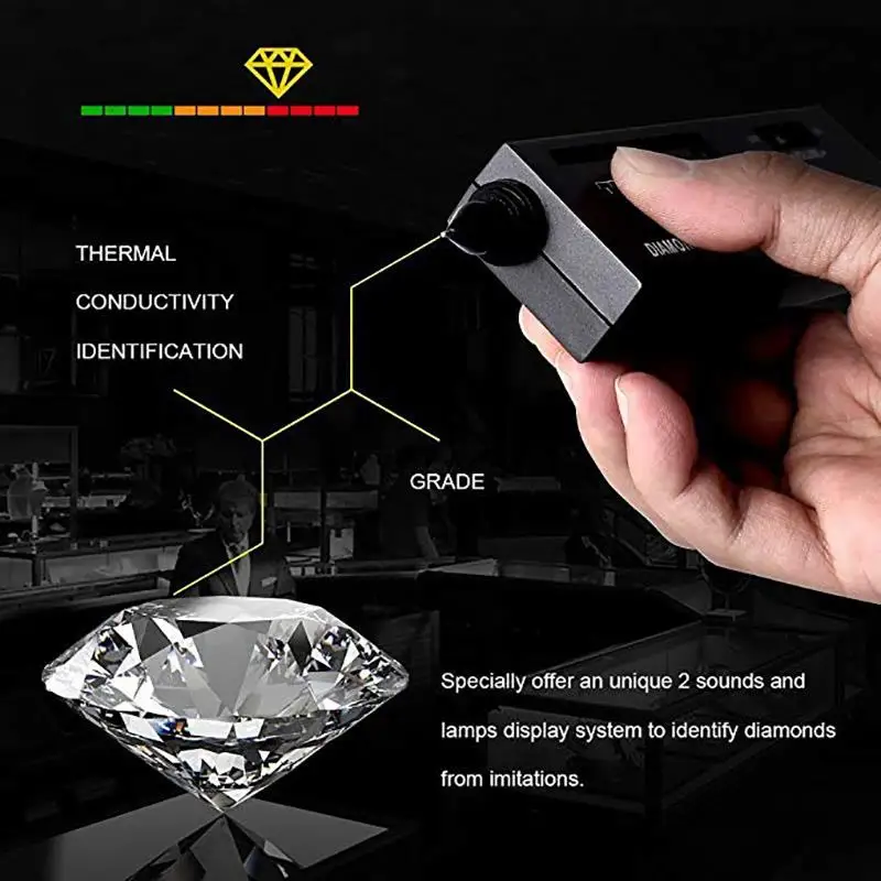 1pc V2 Professional High Accuracy Diamond Tester Gemstone Gem Selector Jewelry Watcher Tool LED Diamond Indicator Test Pen