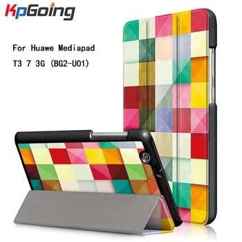

For Huawei MediaPad T3 7 3G BG2-U01 Case Cute Painted PU Leather Stand Tablet Cover for Huawei T3 7 3G Version Paint Case Cover