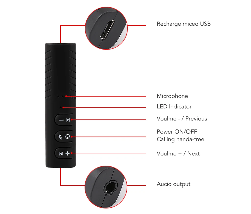 Универсальный 3,5 мм Bluetooth аудио приемник для Mercedes W203 BMW E39 E36 E90 F30 F10 Volvo XC60 S40 Audi A4 A6 Q5 Q7 аксессуары