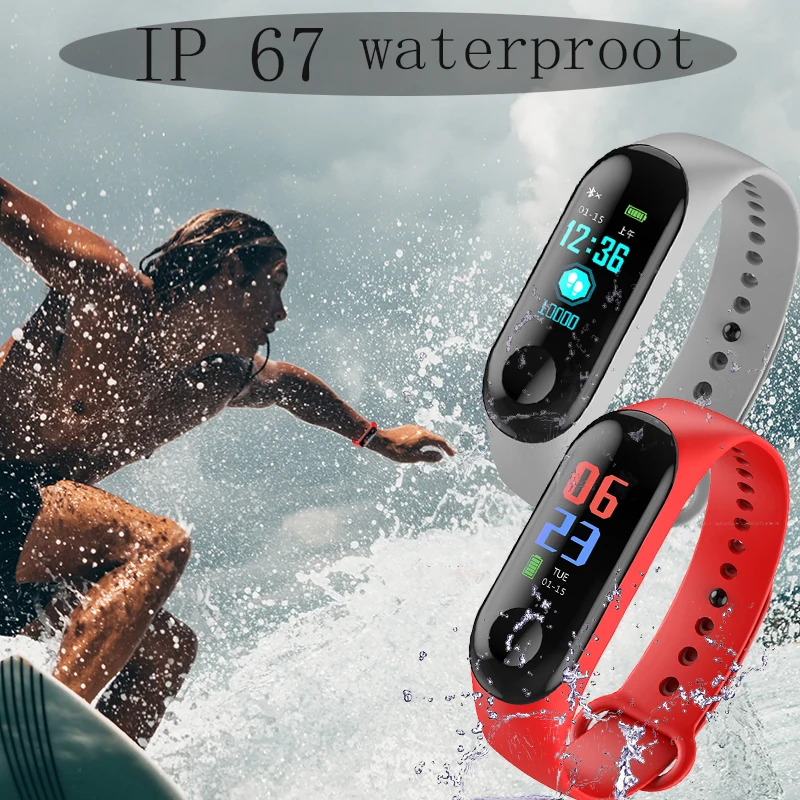  LIGE New Ip67 Waterproof Smart Bracelet LED Color Screen Swimming Calorie Heart Rate Blood Pressure - 32982808042