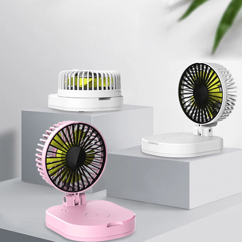 

Folding Portable Silent Mini Fan Student Electric Fan Chargeable Small Desktop Fan Wireless Charging USB 10000Am FAN-20