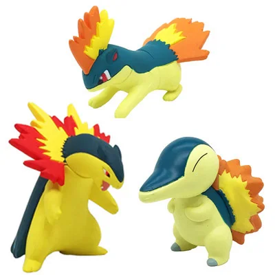 Оригинальный Cyndaquil Quilava Typhlosion аниме мультфильм Действие и игрушки Фигурки Коллекция Модель игрушки Кен Ху магазин pokemones