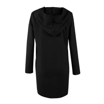 

Autumn Women's Hooded Bat Sleeved Woolen Coat Fashion Casual Long Sleeve Open Stitch Ladies Solid Color Pockets Coats S-2XL