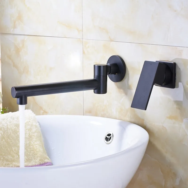 2 цвета Модный Дизайн Масло втирают бронзовая столешница для ванной комнаты кран с горячей холодной водой