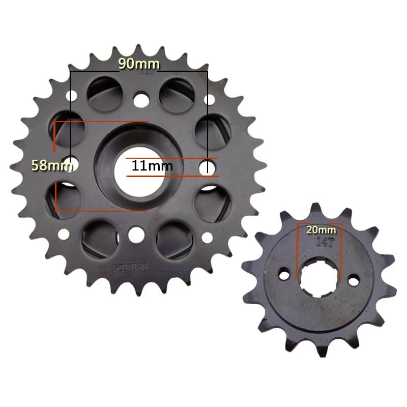 14T 32T High Performance Motorcycle Front Rear Sprocket 520 Chain