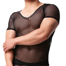 Мужское сексуальное прозрачное нижнее белье, Прозрачное нижнее белье, сетчатые рубашки, нижнее белье, сексуальная клубная одежда, Masculina