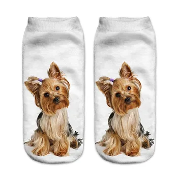 

2018 New Arrival 3D Dog Print Socks Casual Art Socks Low Cut Animal Sock Ankle Women Girl Men Cotton Short Sock
